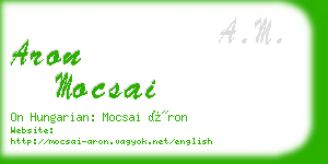 aron mocsai business card